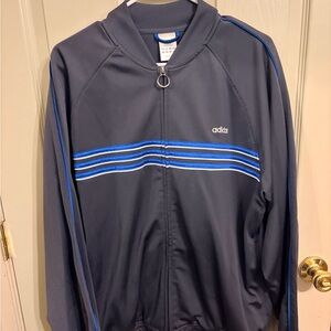 Retro adidas Men’s Navy Blue Track Jacket with Blue Stripe